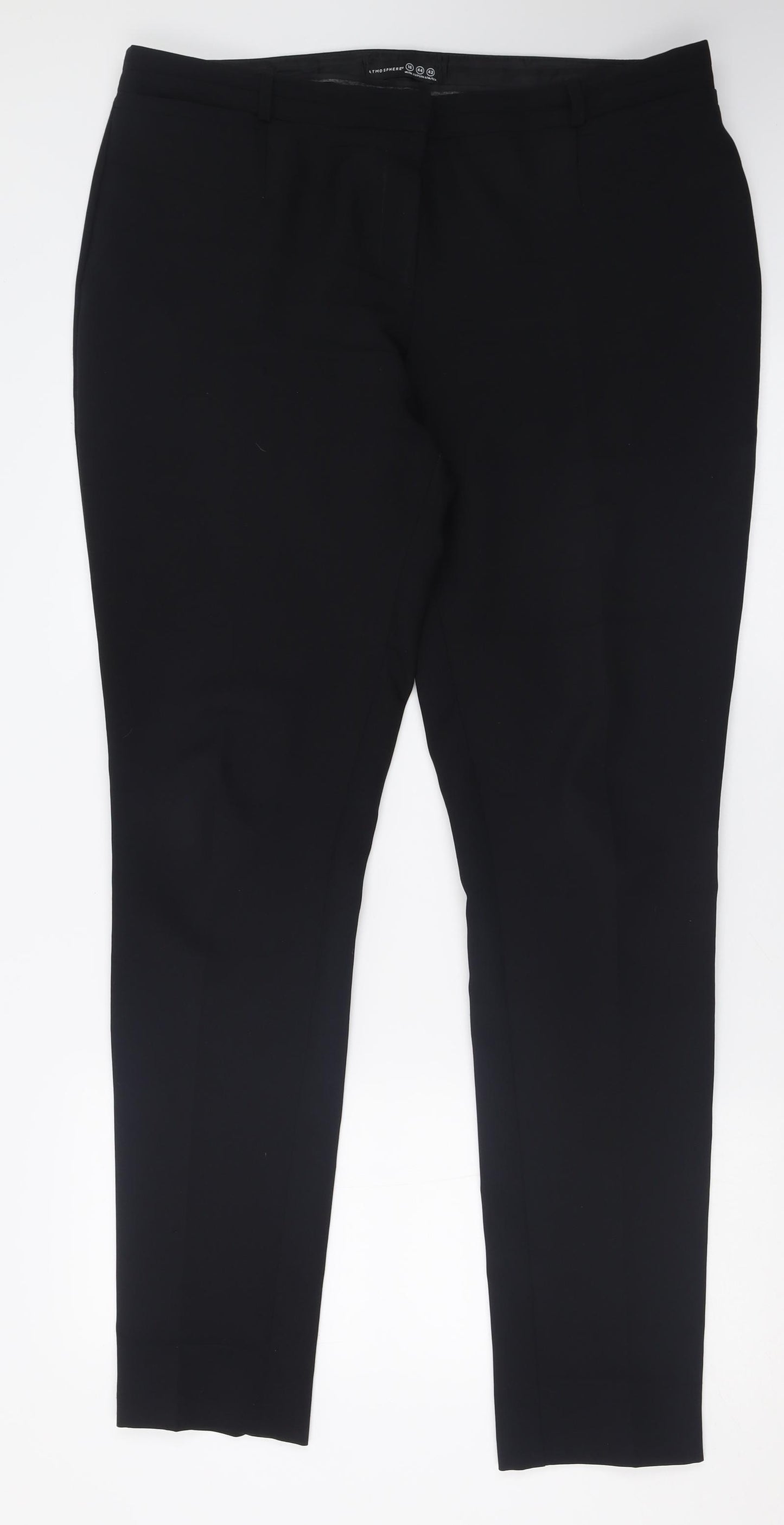 Atmosphere Womens Black  Polyester Trousers  Size 16 L32 in Regular Hook & Eye