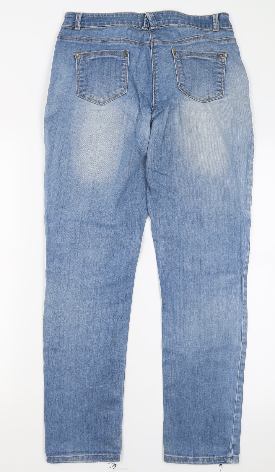 Red Herring Womens Blue  Cotton Straight Jeans Size 10 L29 in Relaxed Button