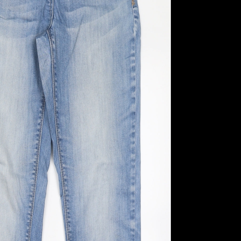 Red Herring Womens Blue  Cotton Straight Jeans Size 10 L29 in Relaxed Button