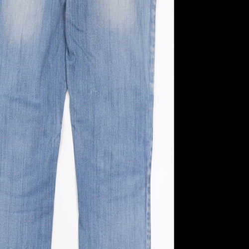 Red Herring Womens Blue  Cotton Straight Jeans Size 10 L29 in Relaxed Button