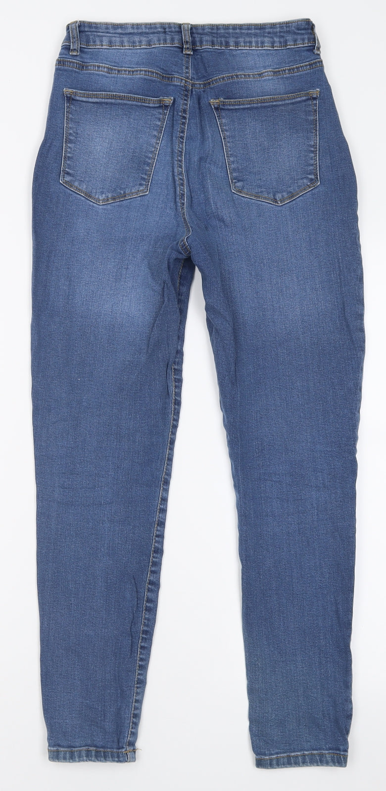Very Womens Blue  Cotton Skinny Jeans Size 10 L27 in Regular Button