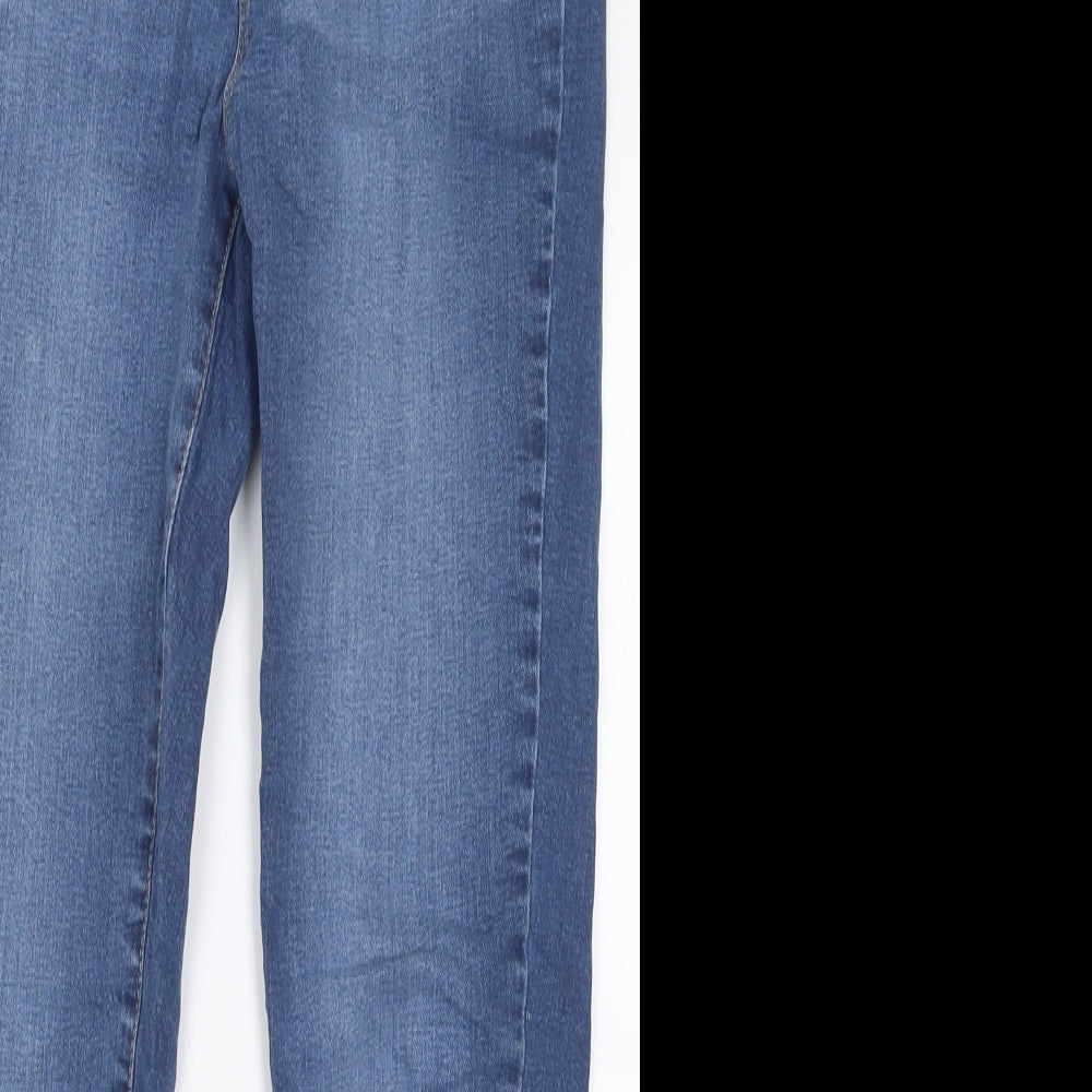 Very Womens Blue  Cotton Skinny Jeans Size 10 L27 in Regular Button