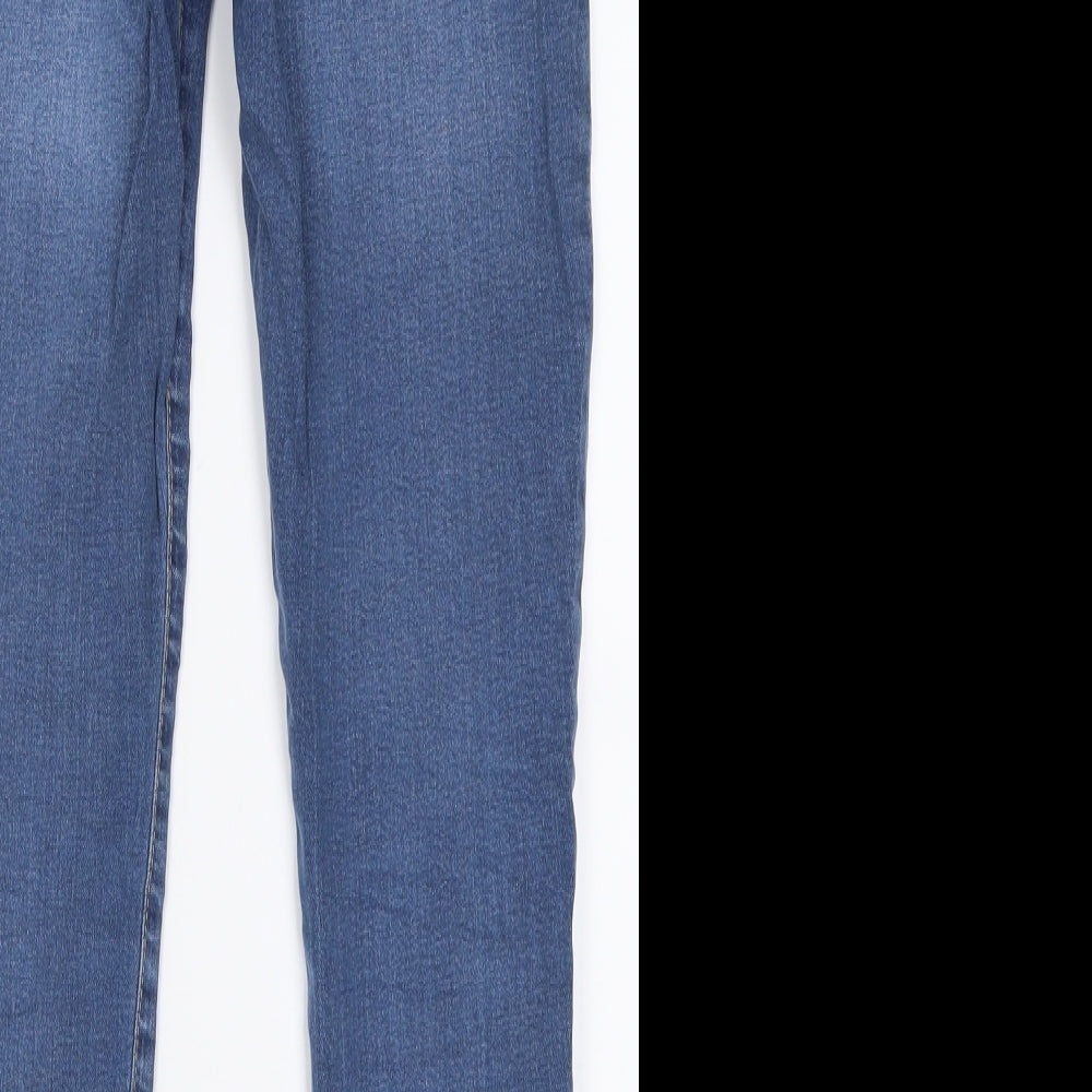 Very Womens Blue  Cotton Skinny Jeans Size 10 L27 in Regular Button