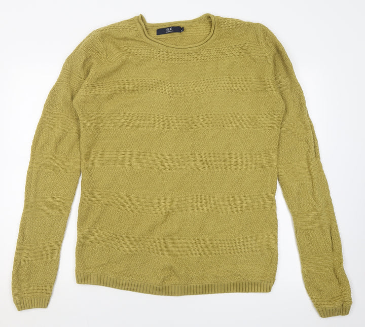 EWM Womens Green Crew Neck  Acrylic Pullover Jumper Size 18
