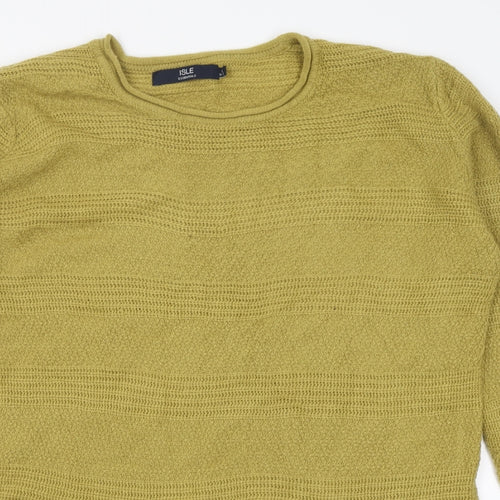 EWM Womens Green Crew Neck  Acrylic Pullover Jumper Size 18