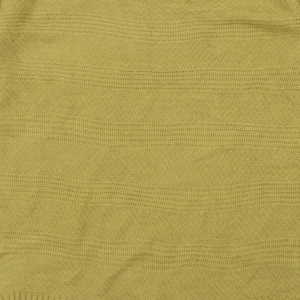EWM Womens Green Crew Neck  Acrylic Pullover Jumper Size 18