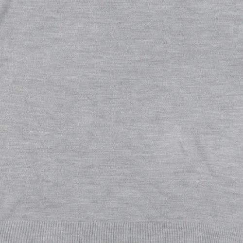 Bonmarché Womens Grey V-Neck  Acrylic Pullover Jumper Size M