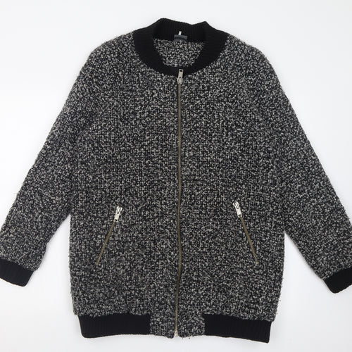 Sparkle & Fade Womens Grey Geometric  Jacket  Size L  Zip