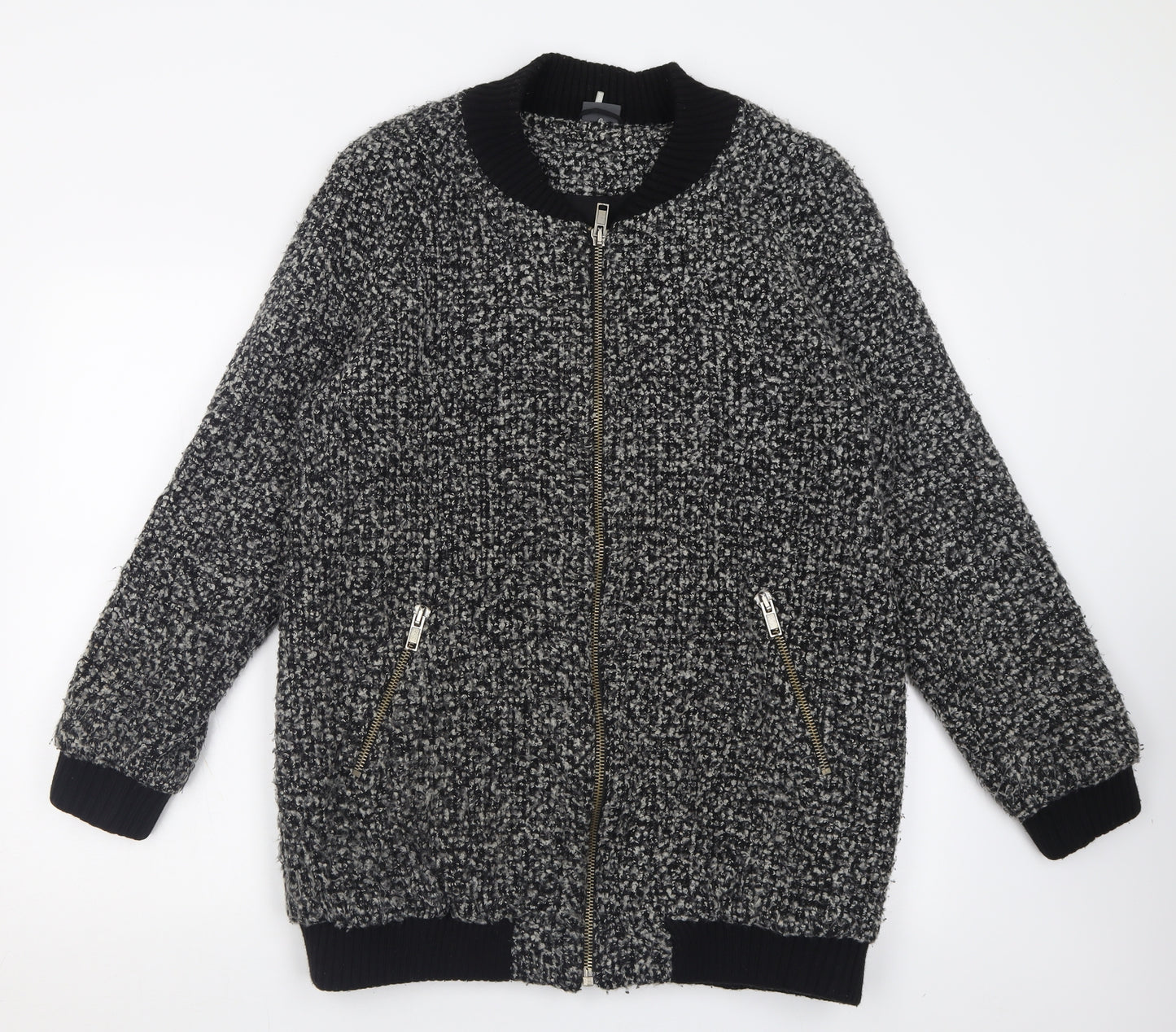 Sparkle & Fade Womens Grey Geometric  Jacket  Size L  Zip
