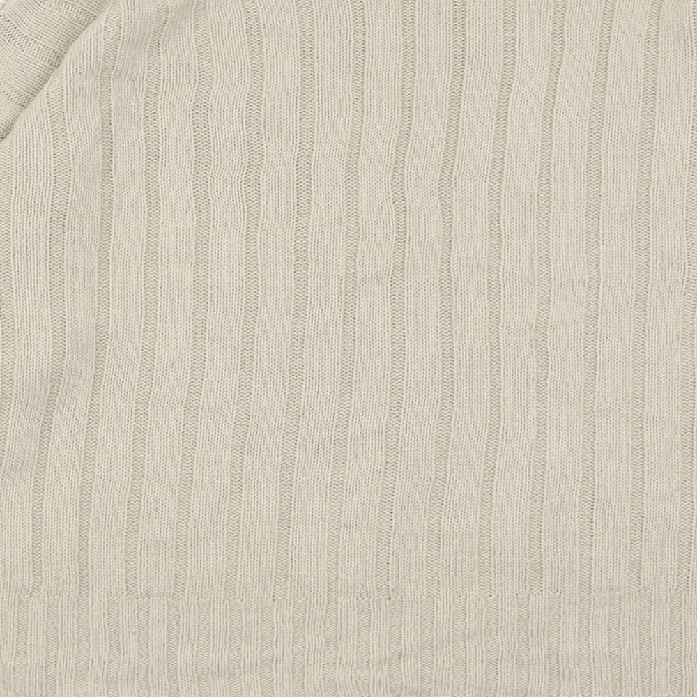 Kangol Womens Beige High Neck  Acrylic Pullover Jumper Size 16
