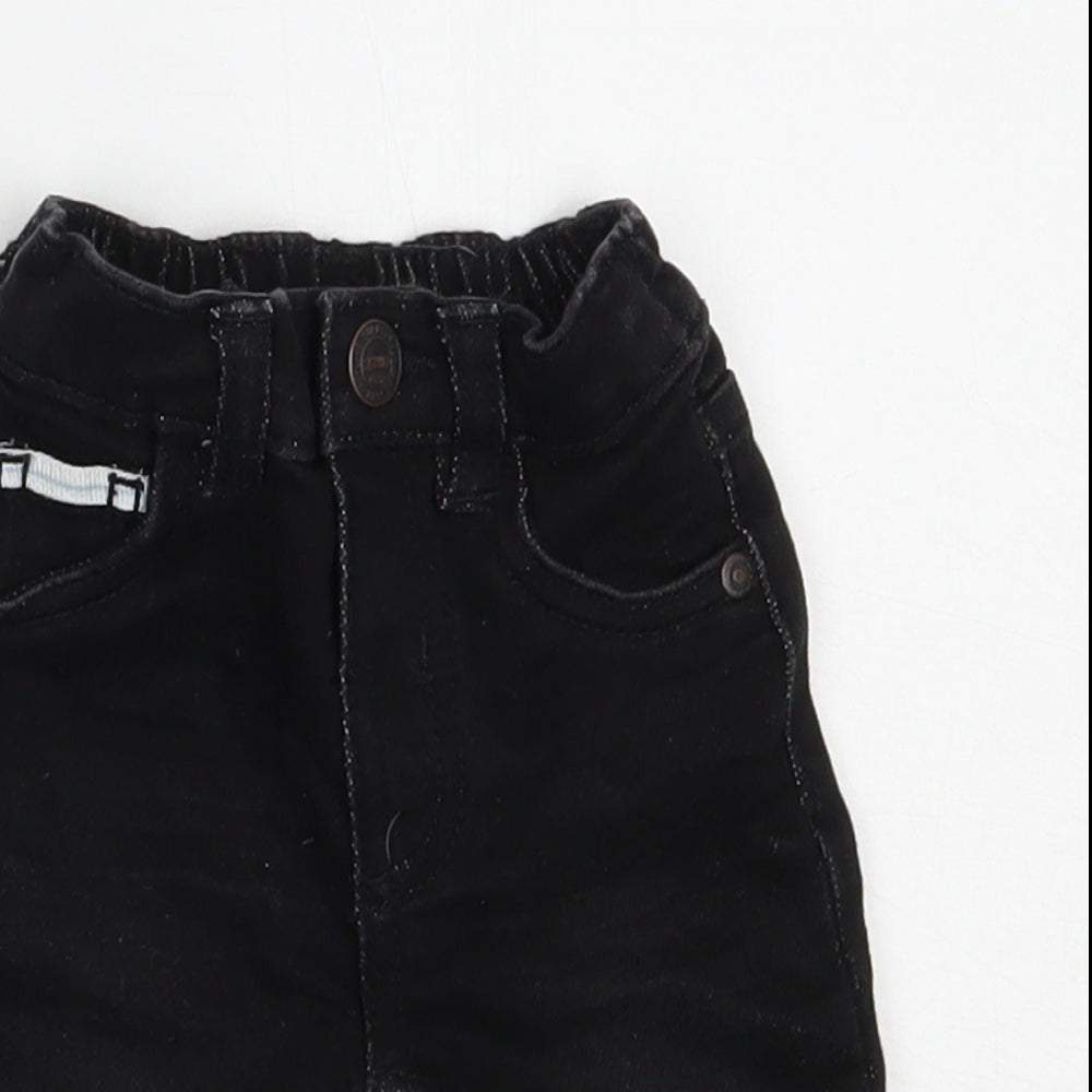 George Baby Black  Cotton Capri Jeans Size 0-3 Months  Snap