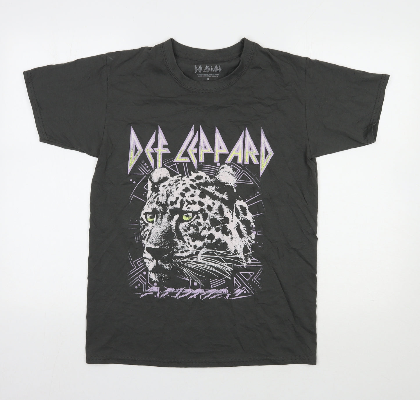 Def Leppard Mens Grey  Cotton  T-Shirt Size S Round Neck