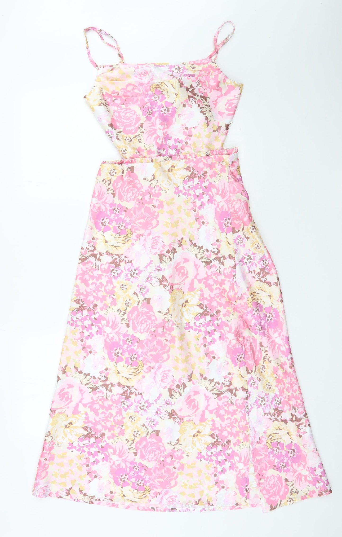 SheIn Womens Multicoloured Floral Polyester A-Line  Size S  Cowl Neck Zip