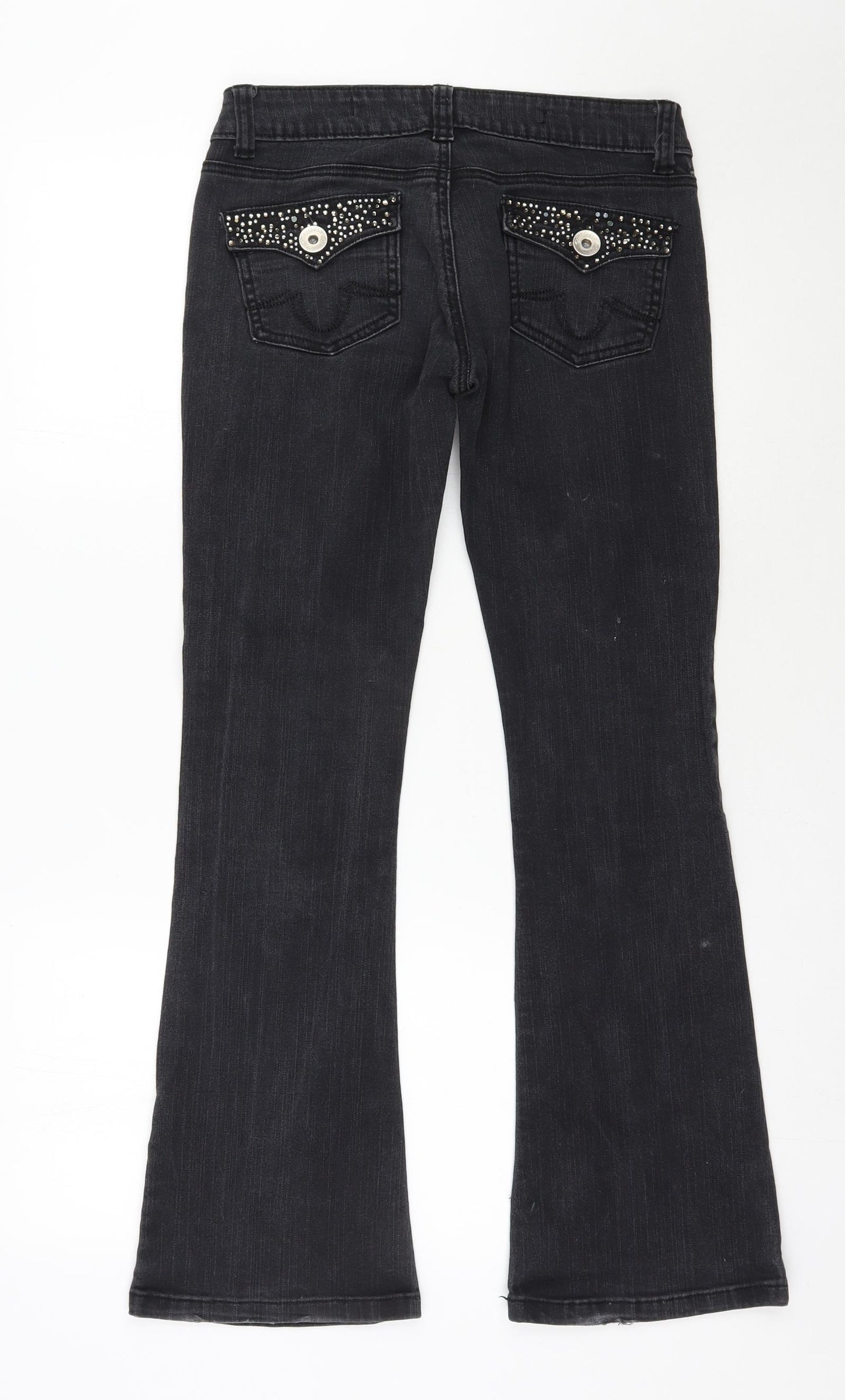 Parisian  Womens Black  Cotton Boyfriend Jeans Size 10 L29 in Regular Zip