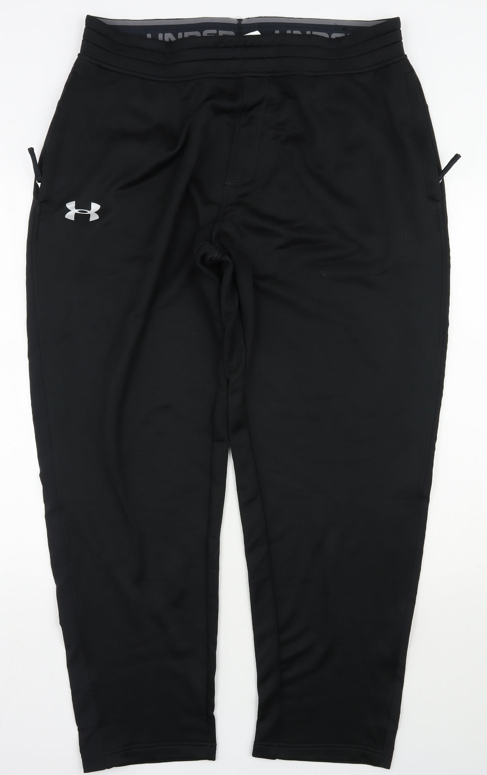 Under armour Mens Black  Polyester Jogger Trousers Size XL L29 in Regular Drawstring