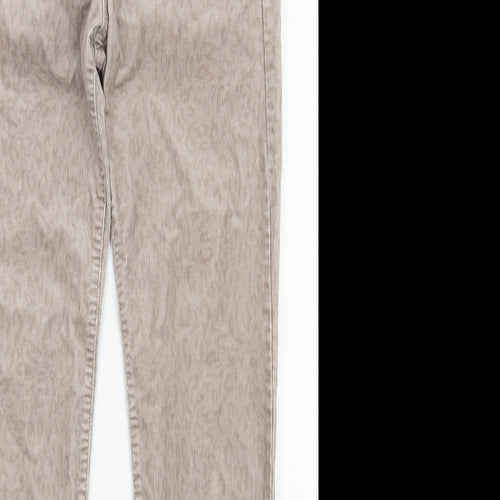 Gap Womens Beige Animal Print Cotton Straight Jeans Size 30 in L29.5 in Regular Zip