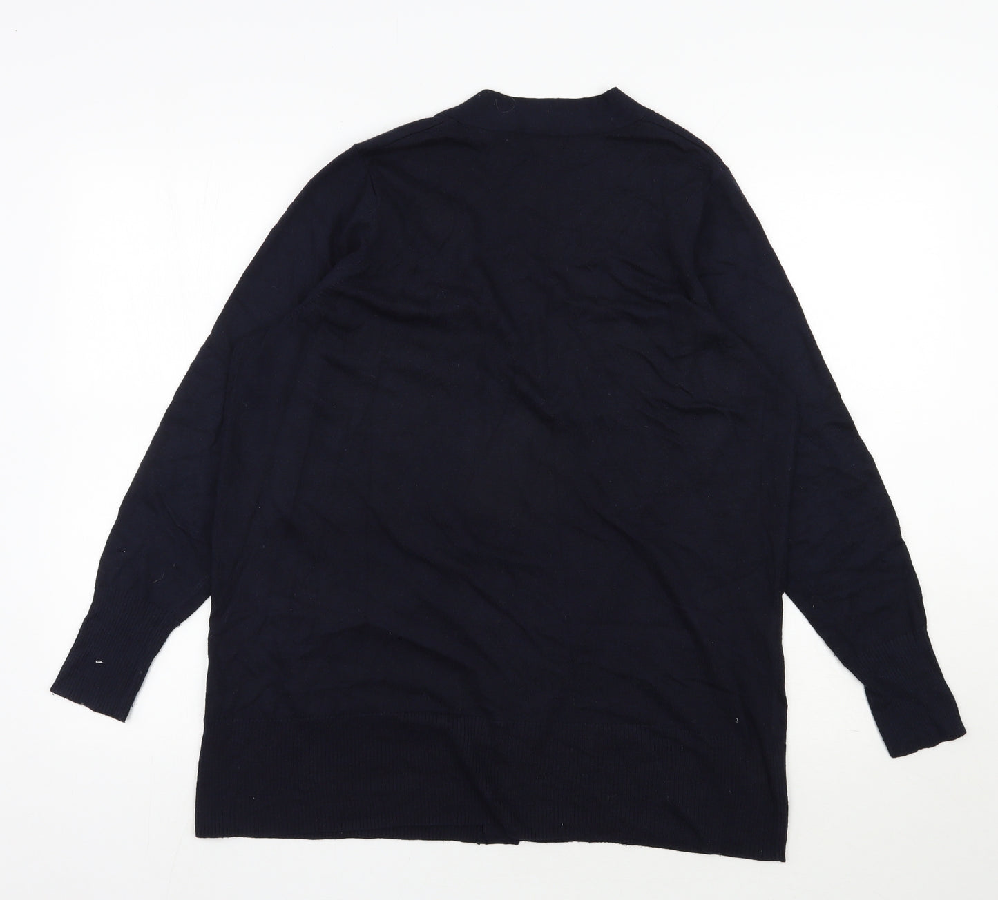 F&F Womens Blue V-Neck  Polyester Cardigan Jumper Size 16