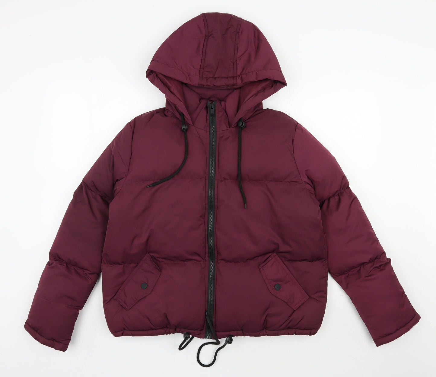Brave Soul Womens Purple   Puffer Jacket Jacket Size 10  Zip