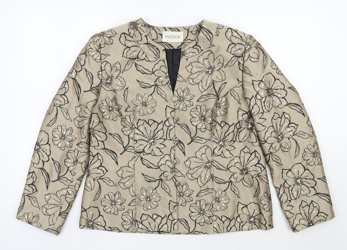 Eastex Womens Gold Flecked Polyester Jacket Blazer Size 14