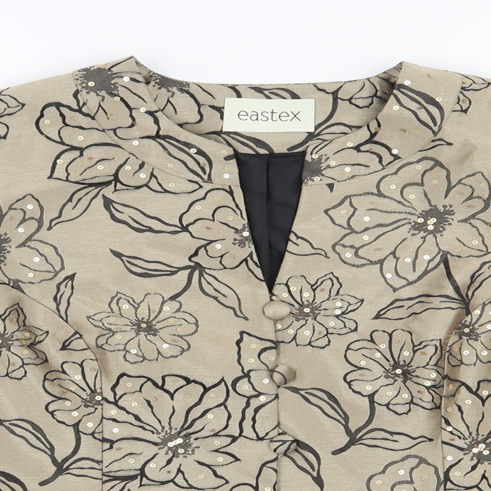 Eastex Womens Gold Flecked Polyester Jacket Blazer Size 14