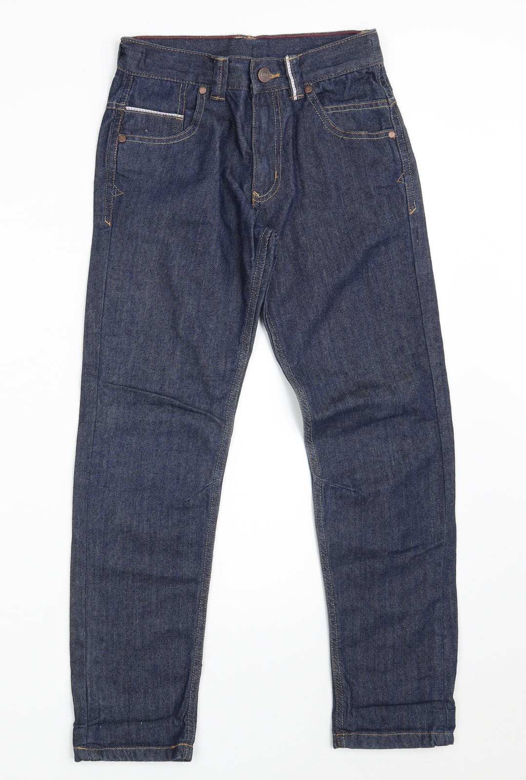 George Boys Blue  100% Cotton Straight Jeans Size 9-10 Years  Regular Zip