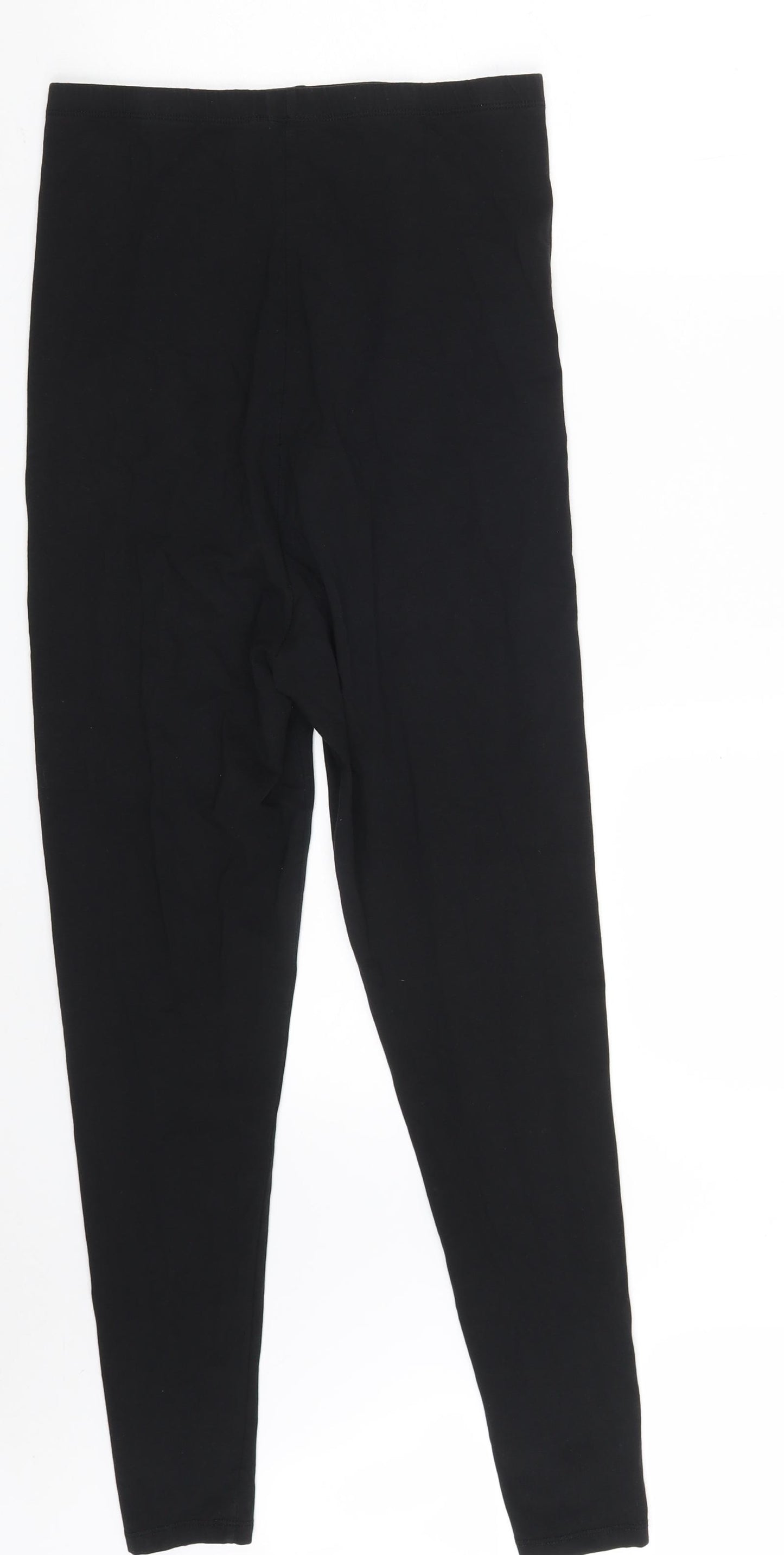 Missguided Womens Black  Cotton Jegging Leggings Size 12 L25 in