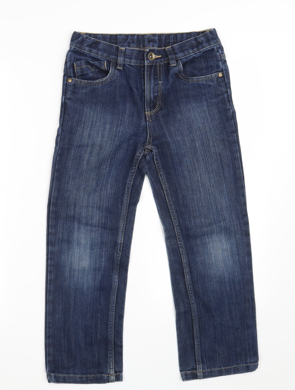 TU Boys Blue  Cotton Straight Jeans Size 9 Years  Regular Zip