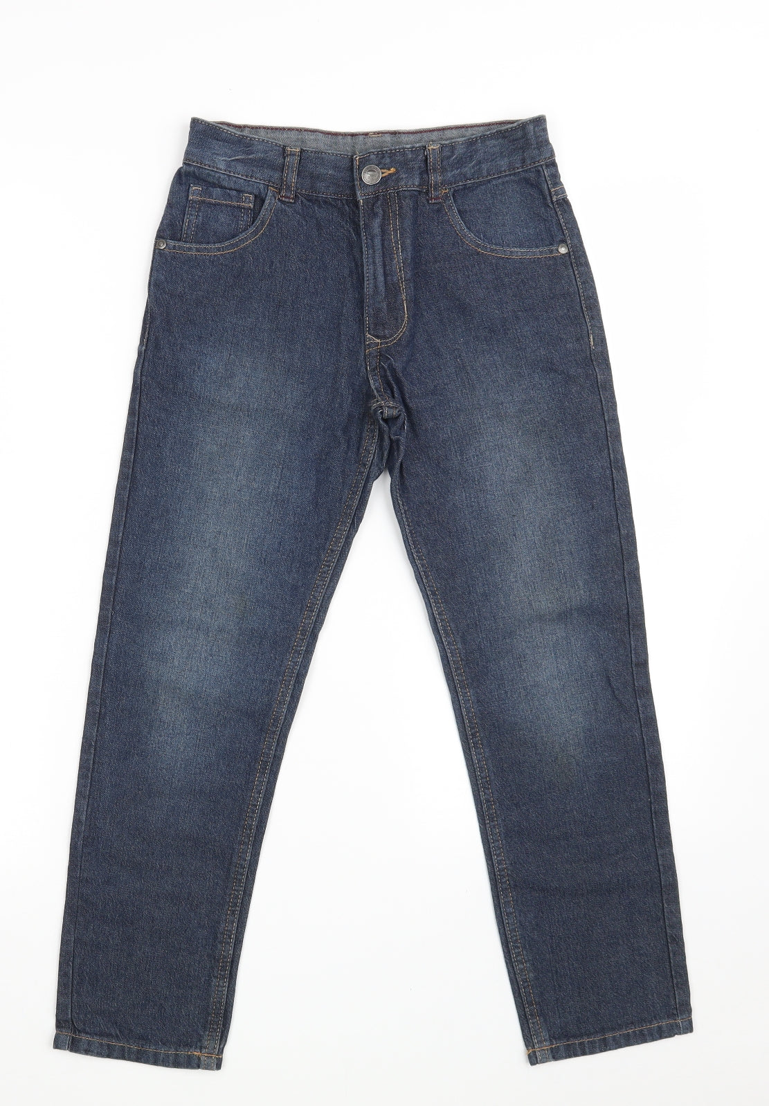 George Boys Blue  100% Cotton Straight Jeans Size 9 Years  Regular Zip