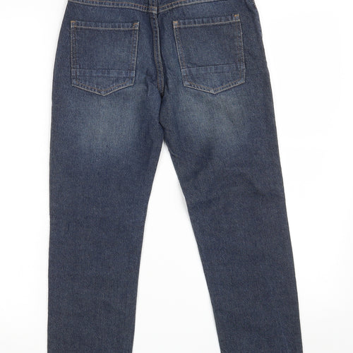 George Boys Blue  100% Cotton Straight Jeans Size 9 Years  Regular Zip