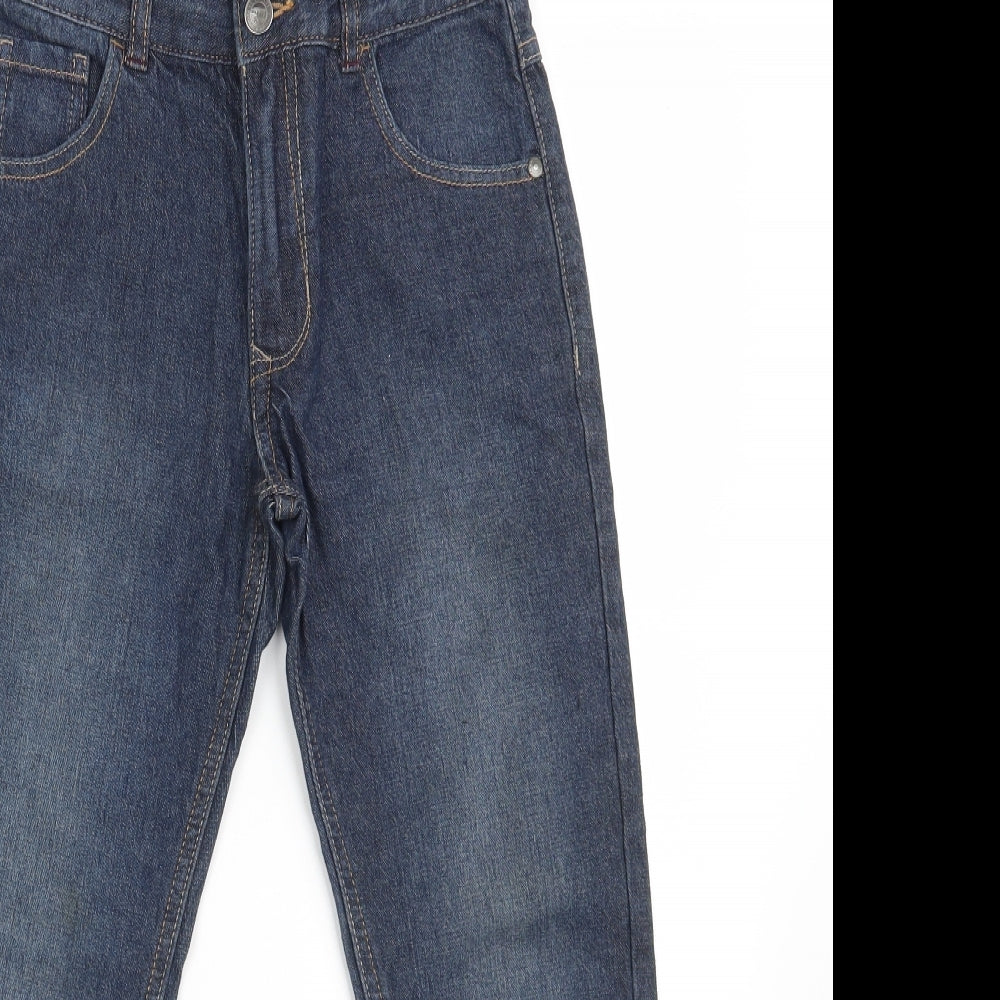 George Boys Blue  100% Cotton Straight Jeans Size 9 Years  Regular Zip