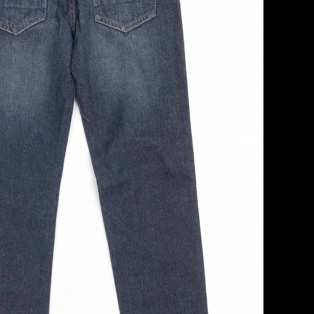 George Boys Blue  100% Cotton Straight Jeans Size 9 Years  Regular Zip