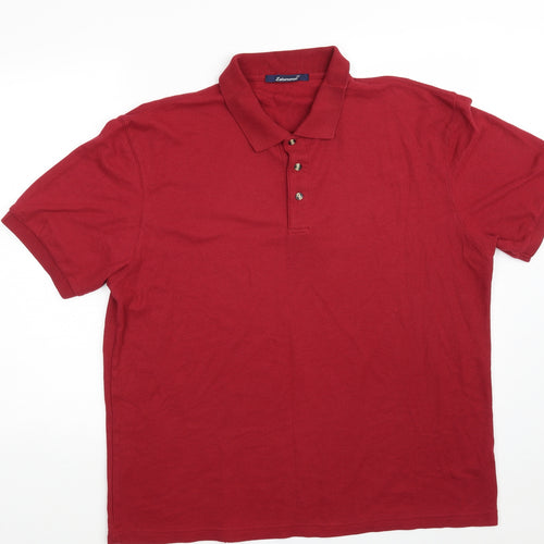 Leisurewear Mens Red  Polyester  Polo Size XL Collared Button