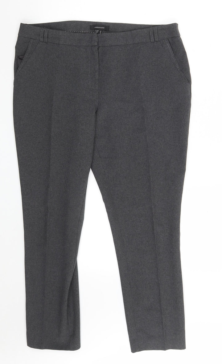 Atmosphere Womens Grey  Polyester Chino Trousers Size 16 L26 in Regular Zip