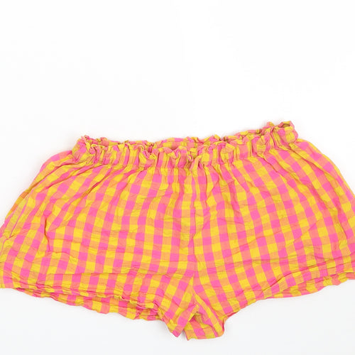 NEXT Girls Pink Check 100% Cotton Skimmer Shorts Size 11 Years  Regular