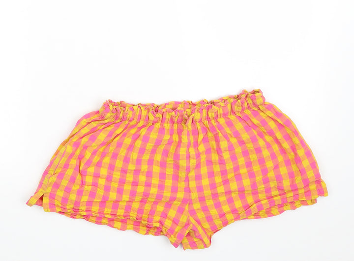 NEXT Girls Pink Check 100% Cotton Skimmer Shorts Size 11 Years Regular