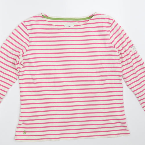 Joules Womens Pink Striped 100% Cotton Pullover Sweatshirt Size 14