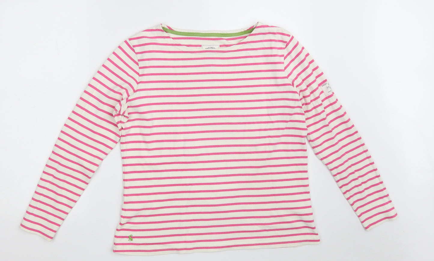 Joules Womens Pink Striped 100% Cotton Pullover Sweatshirt Size 14
