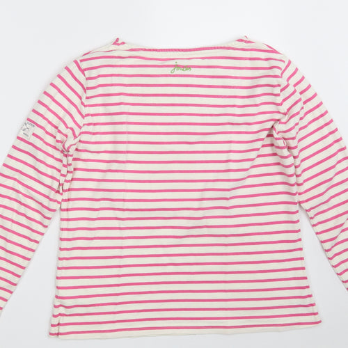 Joules Womens Pink Striped 100% Cotton Pullover Sweatshirt Size 14