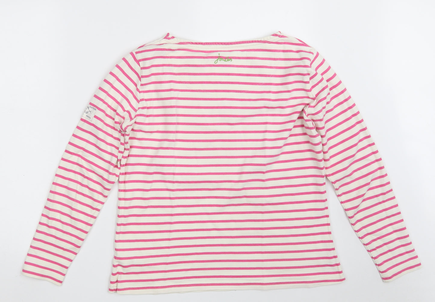 Joules Womens Pink Striped 100% Cotton Pullover Sweatshirt Size 14