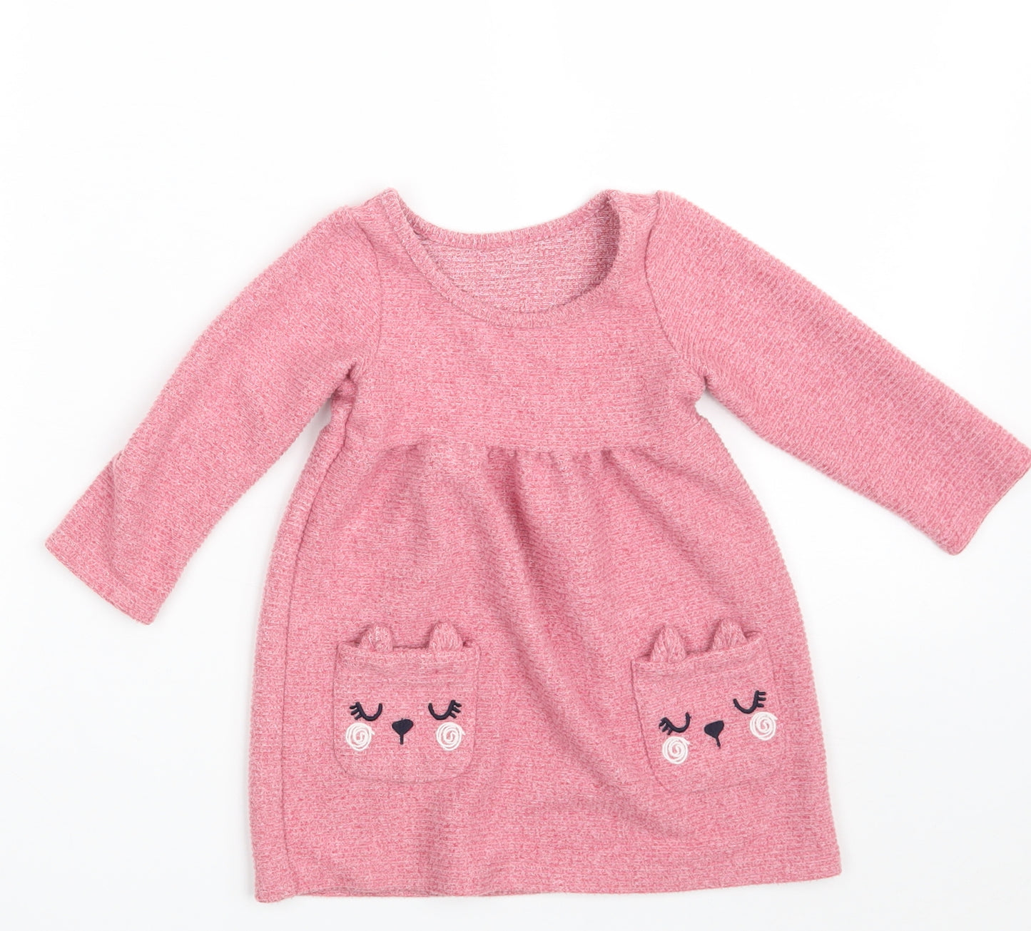 Nutmeg Girls Pink  Polyester Jumper Dress  Size 18-24 Months  Round Neck