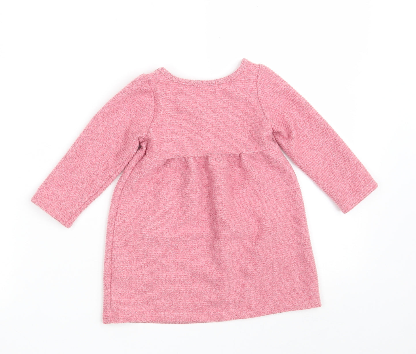 Nutmeg Girls Pink  Polyester Jumper Dress  Size 18-24 Months  Round Neck