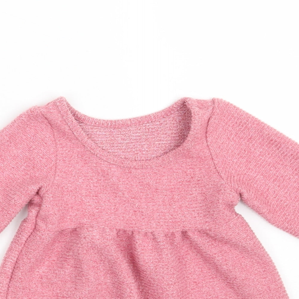 Nutmeg Girls Pink  Polyester Jumper Dress  Size 18-24 Months  Round Neck