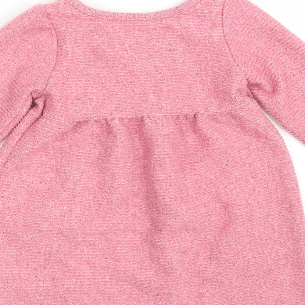 Nutmeg Girls Pink  Polyester Jumper Dress  Size 18-24 Months  Round Neck