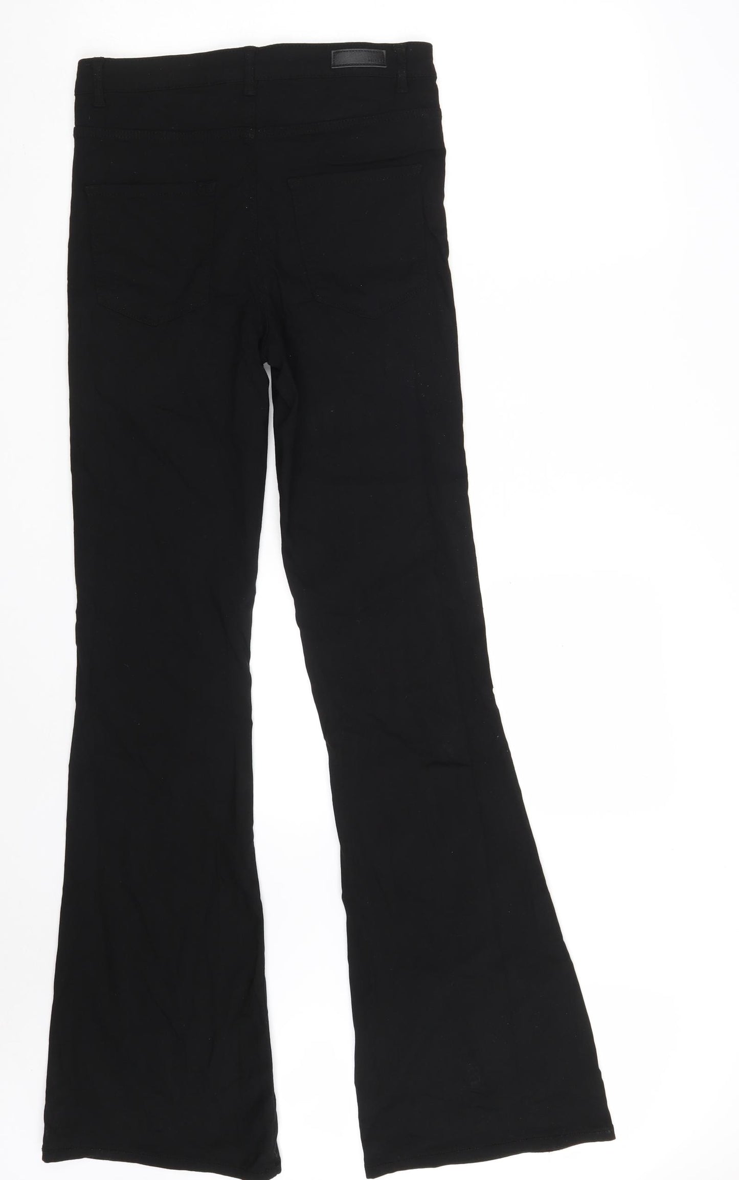 Pieces Womens Black  Viscose Bootcut Jeans Size L L33 in Regular Zip