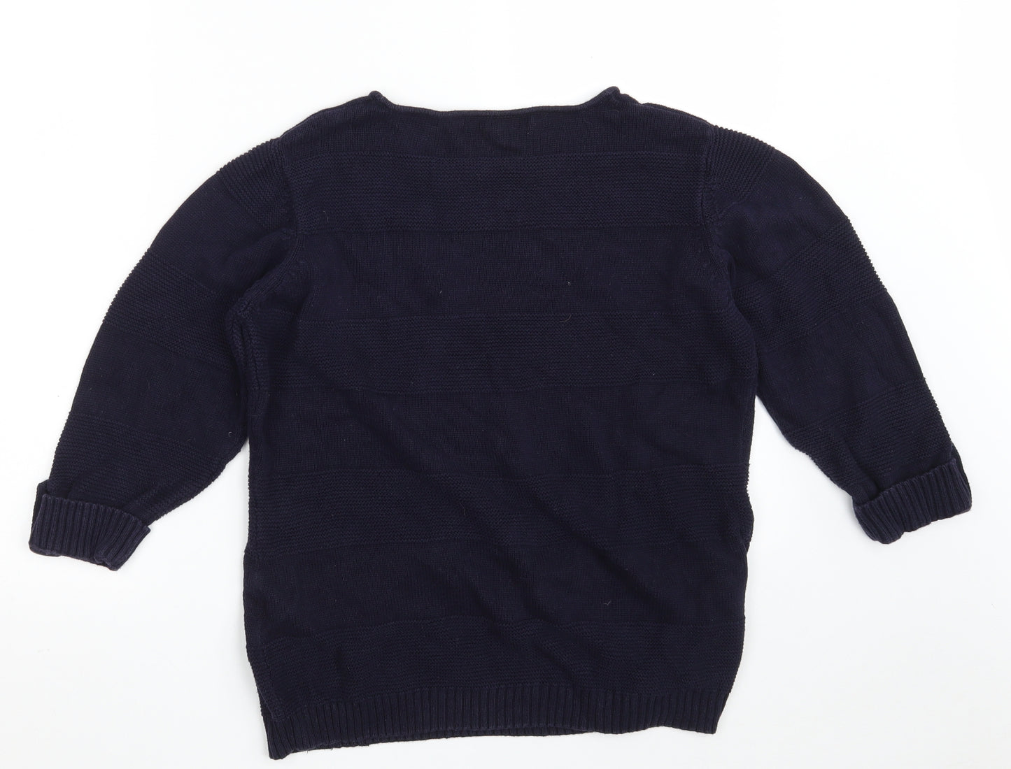 ISLE Womens Blue Round Neck  100% Cotton Pullover Jumper Size 14   - Size 14-16