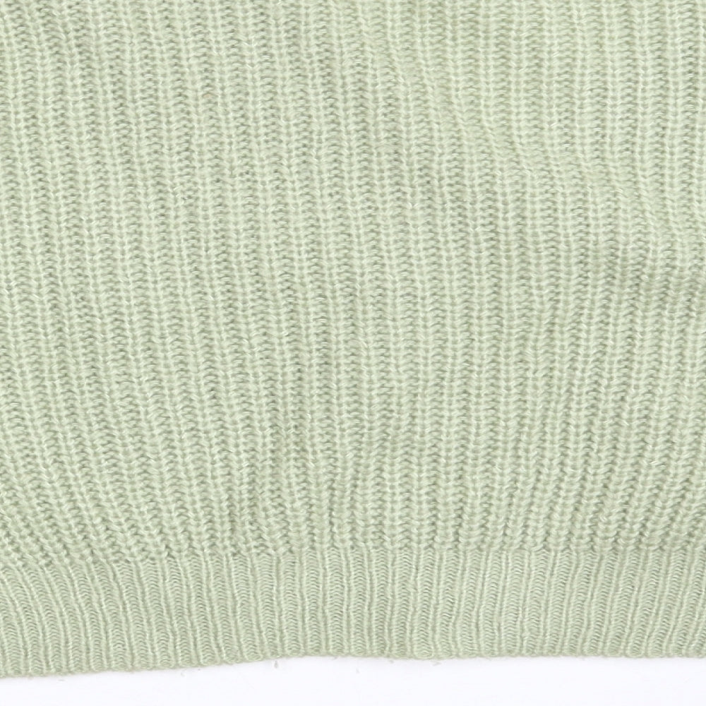 Motel Womens Green V-Neck  Acrylic Cardigan Jumper Size M   - Cropped