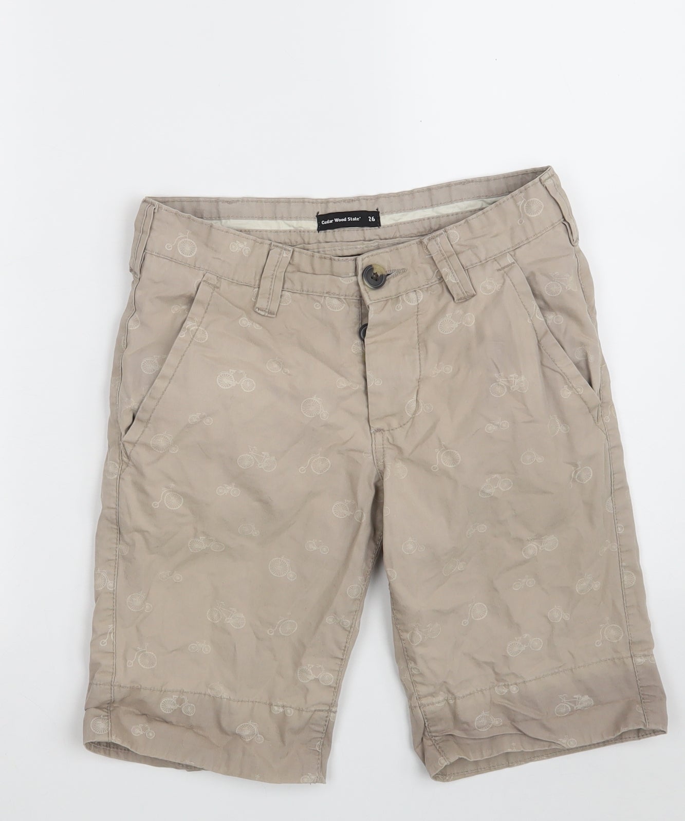 Cedar Wood State Boys Beige  100% Cotton Chino Shorts Size M L10 in Regular  - Closure - Button
