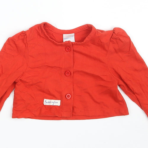 Matalan Girls Red  100% Cotton Cardigan Jumper One Size  Button