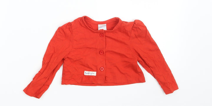 Matalan Girls Red 100% Cotton Cardigan Jumper One Size Button