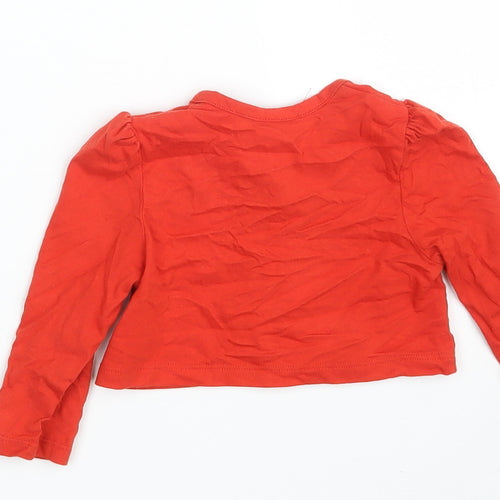 Matalan Girls Red  100% Cotton Cardigan Jumper One Size  Button